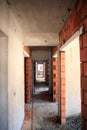 Room made of bricks in the corridor Royalty Free Stock Photo