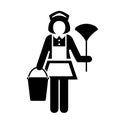 Room maid cleaner vector icon Royalty Free Stock Photo