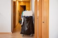 Room maid trolley with towels Royalty Free Stock Photo