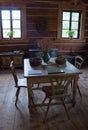 Room with table on the old weekend cottage Royalty Free Stock Photo