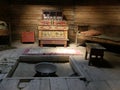 Room in an old wooden hut. Buryatia. Siberia.