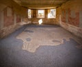 Room with ornamental roman historic mosaic floor in Merida