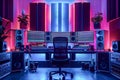A Room Filled With Sound Equipment. Generative AI Royalty Free Stock Photo