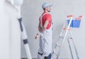 Room Painter and His Job Royalty Free Stock Photo