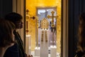 Room with papal clothes in Museo Opera del Duomo Royalty Free Stock Photo