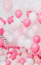 The room with pink balloons