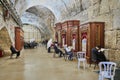 Room for prayers. To the left of the Wailing Wall with the saints is the Ark of the Covenant in Jerusalem