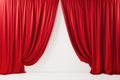 A room with red curtains and a white wall. Perfect for interior design inspiration Royalty Free Stock Photo