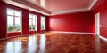 Red floor and walls room background Royalty Free Stock Photo