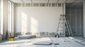 Room Renovation Drywall, Ladder, Construction, Interior, Home Improvement, Renovation Project Drywall, Renovation Royalty Free Stock Photo