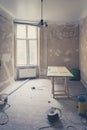 Room during renovation, home refurbishing , vintage filter Royalty Free Stock Photo