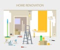 Room repair in home. Interior renovation in apartment and house.