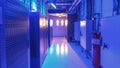 room with rows of server hardware in data center timelapse hyperlapse Royalty Free Stock Photo