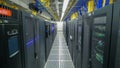 room with rows of server hardware in data center timelapse Royalty Free Stock Photo