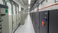 room with rows of server hardware in data center timelapse Royalty Free Stock Photo