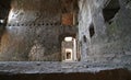 Room of the ruins of an ancient fortess used by soldiers during Royalty Free Stock Photo