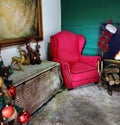 Decorated room of Santa`s house