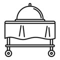 Room service cart tray icon, outline style Royalty Free Stock Photo