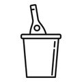 Room service champagne bottle icon, outline style Royalty Free Stock Photo