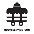 Room service icon vector isolated on white background, logo concept of Room service sign on transparent background, black filled Royalty Free Stock Photo