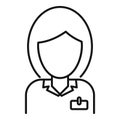 Room service reception girl icon, outline style