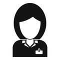 Room service reception girl icon, simple style