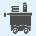 Room service solid icon. Servant inventory, cleaning tray cart. Horeca vector design concept, glyph style pictogram on Royalty Free Stock Photo