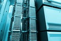 Room, Telecom equipment and servers, modern data center Royalty Free Stock Photo