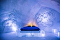 Room at Valcartier Ice Hotel in Quebec Royalty Free Stock Photo