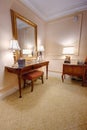 Room with vanity table and mirror Royalty Free Stock Photo