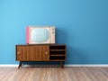 Old vintage television wall