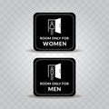 Room only for women and men sign graphic design vector illustration Royalty Free Stock Photo