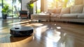 Roomba Cleaning in Front of Couch