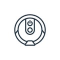 roomba icon vector from smarthome concept. Thin line illustration of roomba editable stroke. roomba linear sign for use on web and Royalty Free Stock Photo