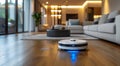 Roomba Cleaning in Front of Couch