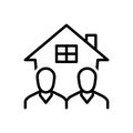 Black line icon for Roommate, lodger and resident