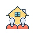 Color illustration icon for Roommate, lodger and resident