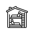 Black line icon for Roommates, lodger and resident