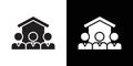 roommates icon Thin line flat illustration