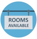 Rooms Available Illustration Color Vector Isolated Icon easy editable and special use for Leisure,Travel and Tour Royalty Free Stock Photo