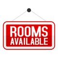 Rooms Available Sign Flat Icon on White Royalty Free Stock Photo