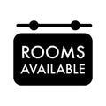 Rooms available vector icon. Line design on white background. Royalty Free Stock Photo