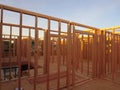 Rooms frame of Second floor of a wooden house under construction