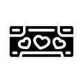 rooms hotel for married couple glyph icon vector illustration