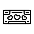 rooms hotel for married couple line icon vector illustration