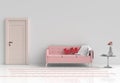 Rooms of Love on Valentine`s Day. Background and interior. 3D render. Royalty Free Stock Photo