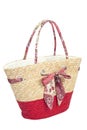 Roomy straw bag Royalty Free Stock Photo