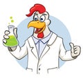 Rooser scientist with flask Royalty Free Stock Photo