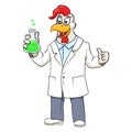 Rooser scientist vector illustration