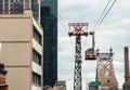 The Roosevelt Island Tramway is an aerial tramway that connects Roosevelt Island to the Upper East Side of Manhattan Royalty Free Stock Photo